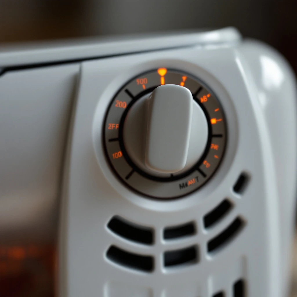 Close-up of the adjustable thermostat dial